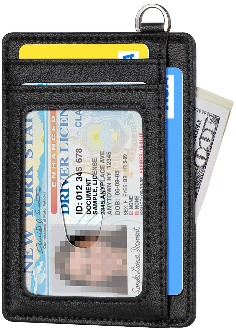 FurArt محفظة فورا آرت سليم مينيماليست، محافظ جيب أمامية، حجب RFID، حامل بطاقات ائتمان للرجال - أسود - Image 2